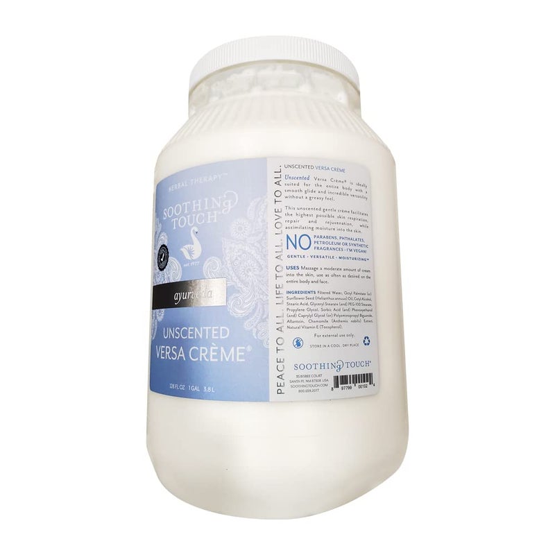 Soothing Touch Unscented Versa Creme  Enhanced Skin Respiration for Face And Body  Maximum Moisture  Repair  Rejuvenation  Non-Greasy  Professional Massage Cream  1 Gallon - Image 5